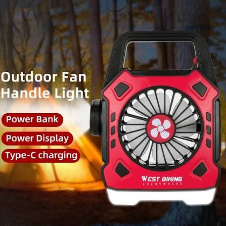Multipurpose Rechargeable Desk & Camping Fan with LED Light